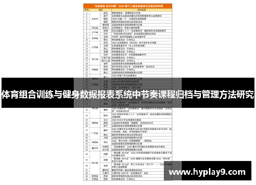 体育组合训练与健身数据报表系统中节奏课程归档与管理方法研究