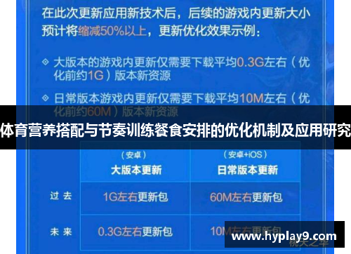 体育营养搭配与节奏训练餐食安排的优化机制及应用研究