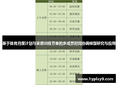 基于体育月度计划与家庭训练节奏的多成员时间协调模型研究与应用